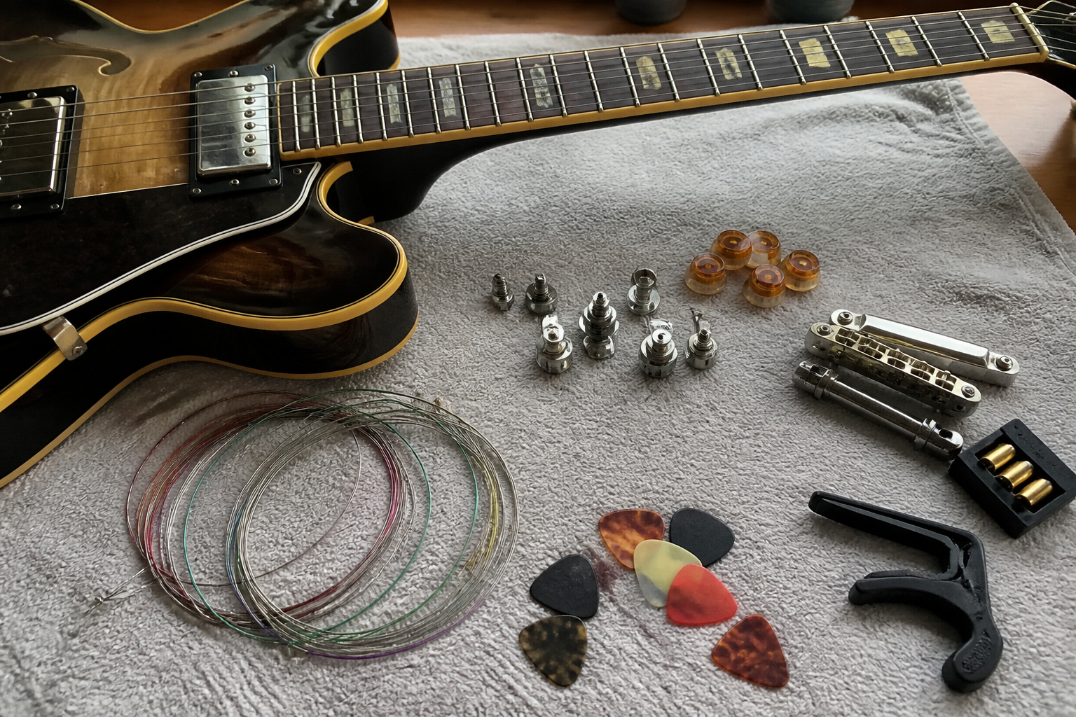 Jazz gitaar snaren en hardware